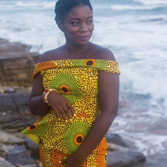 Top Only - African Ankara Woman Peplum Top - Picture 5 of 8